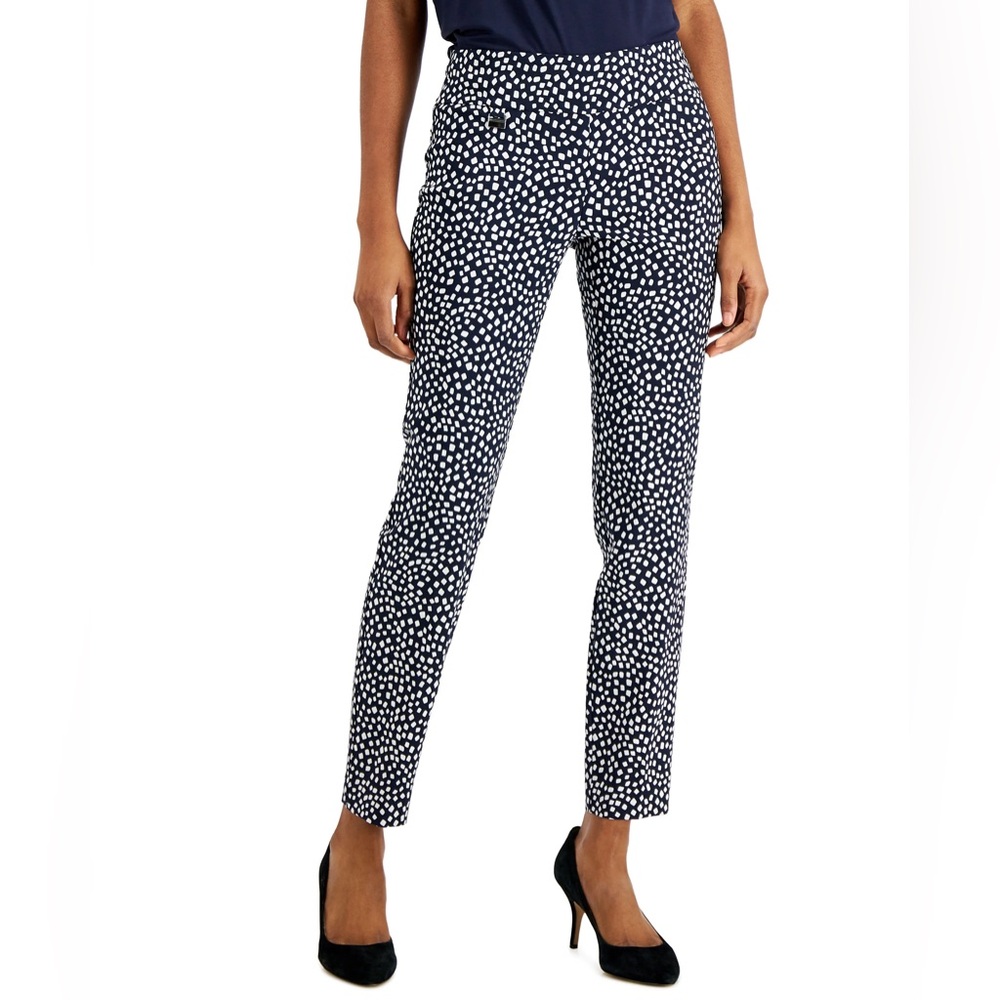 283M NWT Alfani Tummy-Control Pull-On Printed Skinny Pants - Size: 0P‎